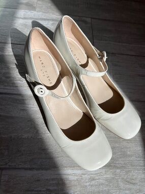 Marc Fisher Cream Mary Janes